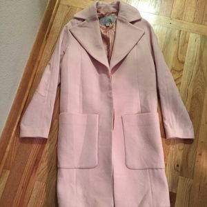 Pure Collection long, lined pink coat, size 2